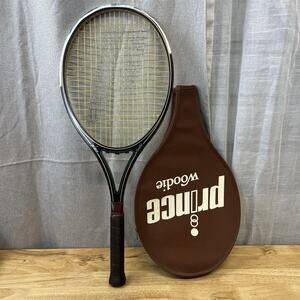 VTG 1980 Prince Woodie Graphite Maple Ash Wood Tennis Racquet 4 1/4 w/OG Cover